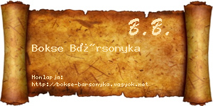 Bokse Bársonyka névjegykártya